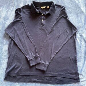 New Turnbury Long Sleeved Polo - Navy Blue - Size L